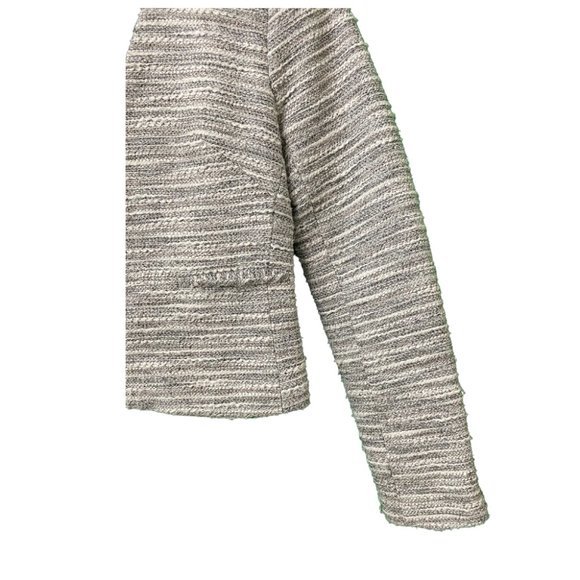 OASIS/FOSCHINI Tweed Style Light Grey and White Line Details Jacket 6 - Picture 2 of 4